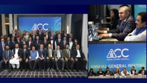 Mohsin Naqvi, Rajeev Shukla, Tamim Iqbal and other Asian Cricket Council members at the ACC Annual General Meeting 2026.