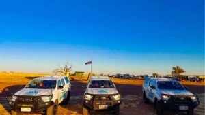 Queensland Road Safety Week 2026 vehicles parked in a remote Queensland landscape