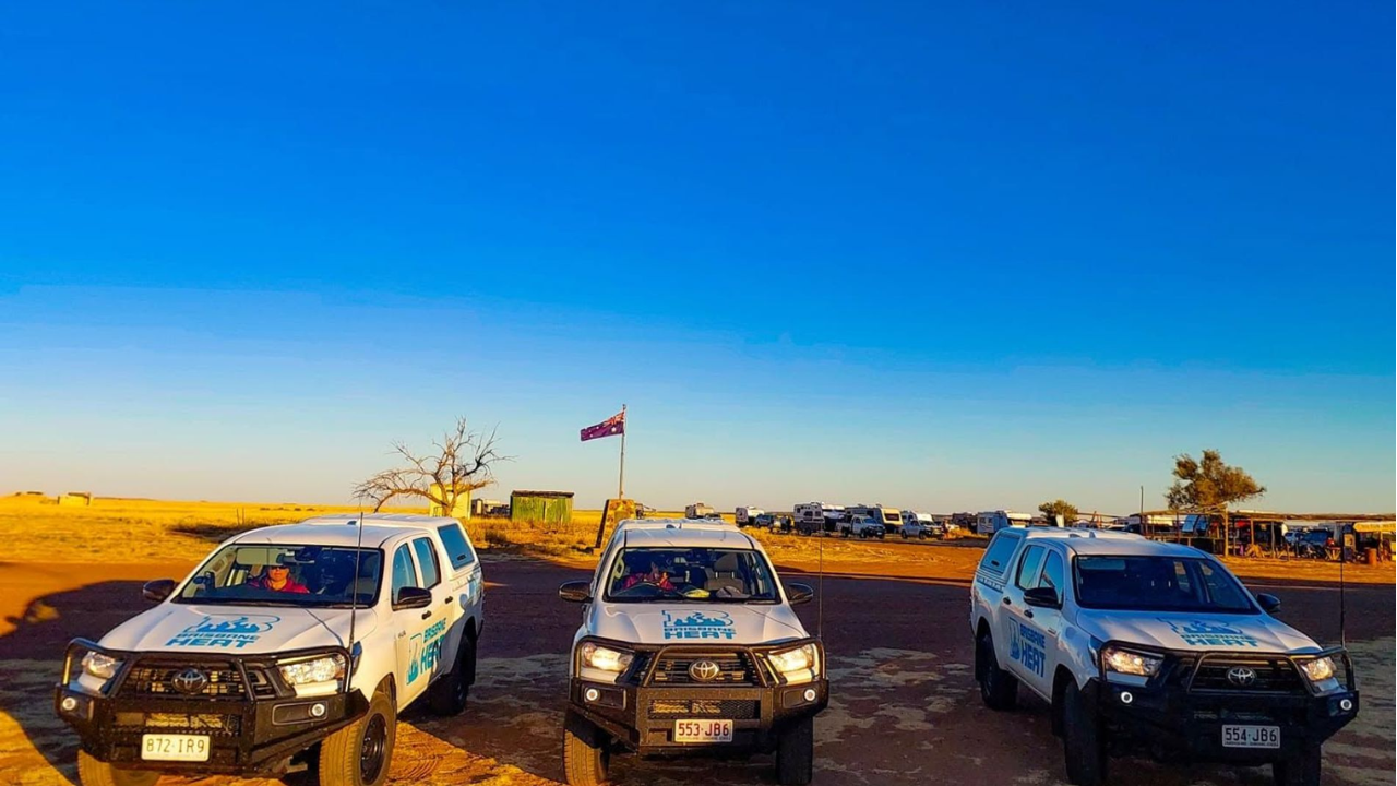 Queensland Road Safety Week 2026 vehicles parked in a remote Queensland landscape