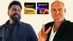 Rohit Sharma and Matthew Hayden with Sony Entertainment Television and SonyLIV logos