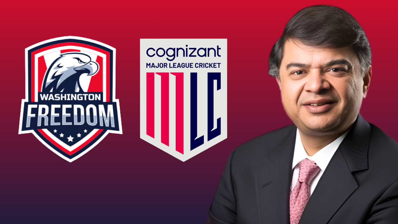 Sanjay Govil with Washington Freedom and Major League Cricket logos