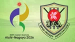 Aichi-Nagoya 2026 Asian Games and Japan Cricket Association logos.