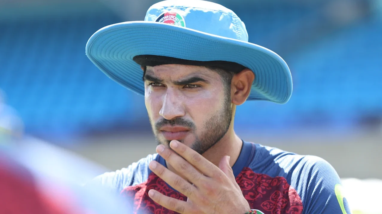 Afghanistan cricketer Mohammad Ishaq during a training session