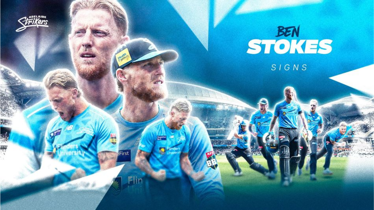 Ben Stokes featured in an Adelaide Strikers graphic announcing his signing.
