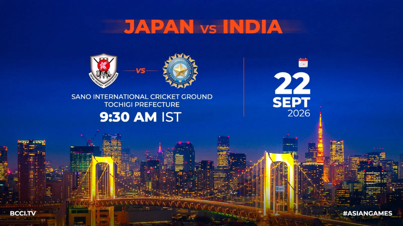 Japan vs India cricket match schedule for Asia Games 2026 at Sano International Cricket Ground in Tochigi Prefecture