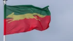 Leicestershire County Cricket Club flag flying on a flagpole
