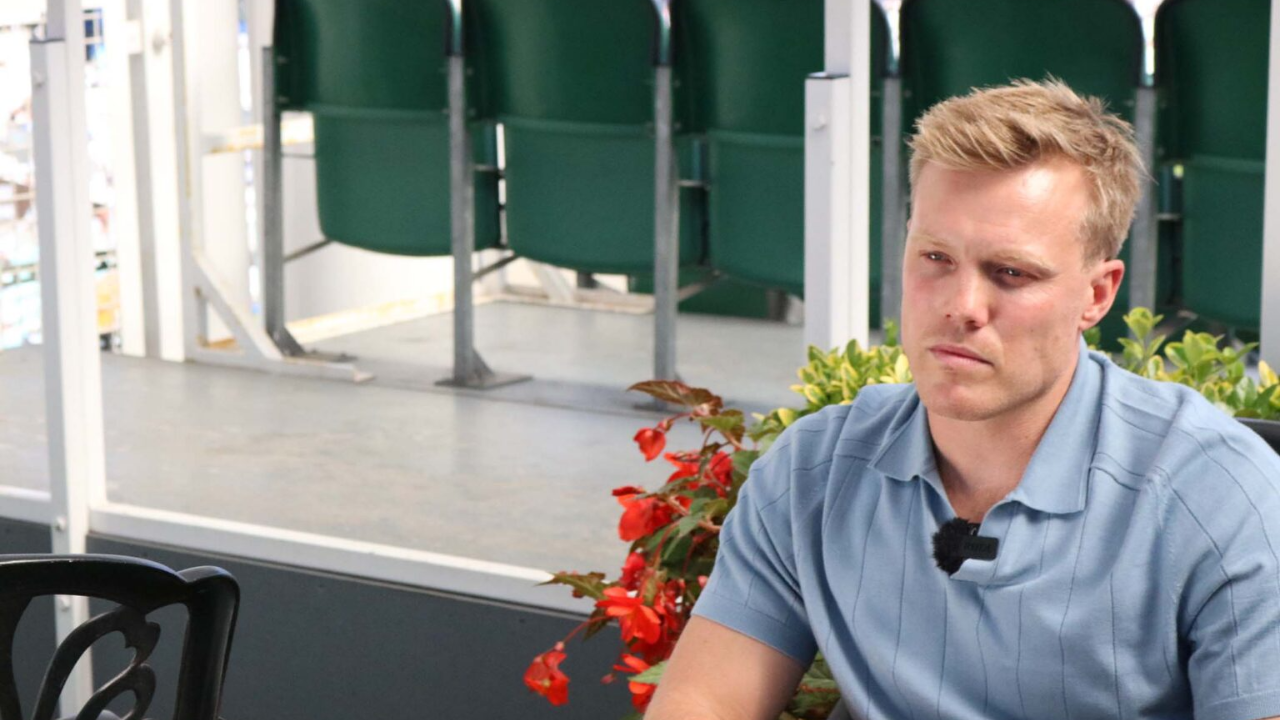 Surrey bowler Matt Dunn during an interview