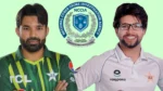 Pakistan cricketers Mohammad Rizwan and Imam-ul-Haq pictured alongside the NCCIA logo.