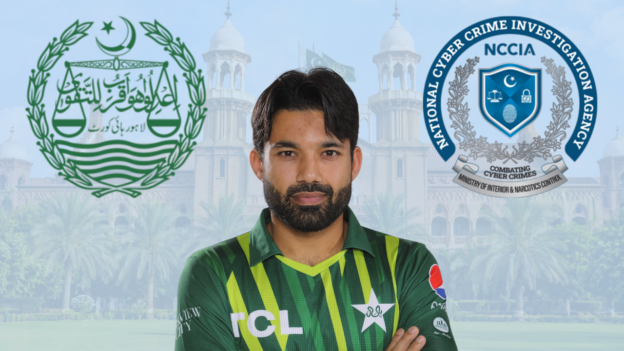 Mohammad Rizwan with Lahore High Court and NCCIA logos in the background