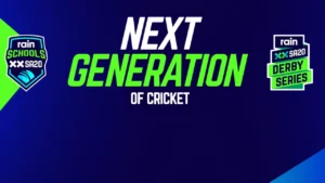 Rain Schools SA20 and SA20 Derby Series graphic featuring the “Next Generation of Cricket” campaign.
