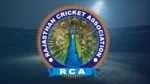 Rajasthan Cricket Association (RCA) logo featuring a peacock emblem.