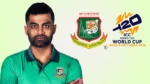 Tamim Iqbal alongside Bangladesh Cricket Board and ICC Men’s T20 World Cup 2026 logos