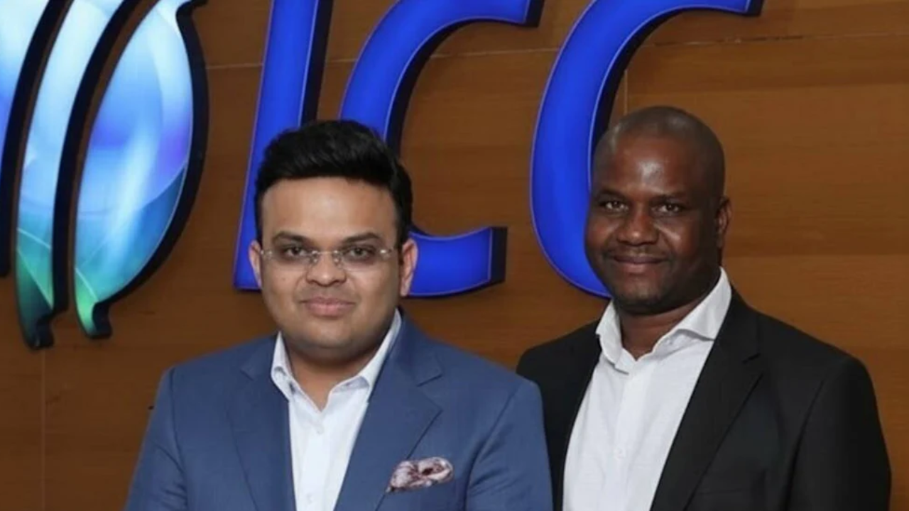 Tavengwa Mukuhlani and Jay Shah pictured together at a cricket event