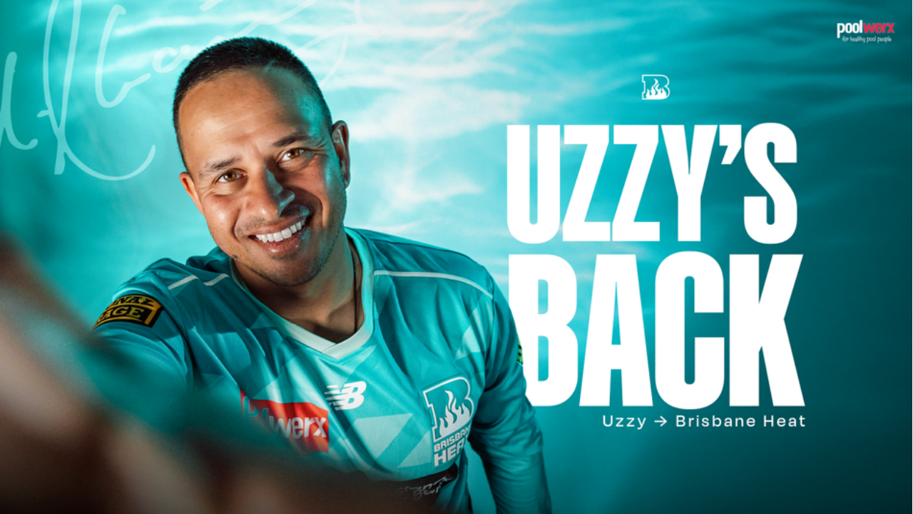 Usman Khawaja in Brisbane Heat kit following his return to the Big Bash League team