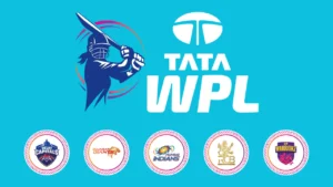 WPL logo with Women’s Premier League team logos for Delhi Capitals, Gujarat Giants, Mumbai Indians, Royal Challengers Bengaluru and UP Warriorz.