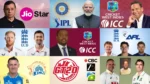 Cricket news collage featuring IPL, BCCI, ICC, ECB, JioStar, Cricket West Indies, Chennai Super Kings, GT20 Canada, Narendra Modi and international cricket figures.