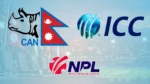 International Cricket Council (ICC) and Nepal Premier League (NPL) logos displayed over Tribhuvan University International Cricket Ground in Kirtipur, Nepal.