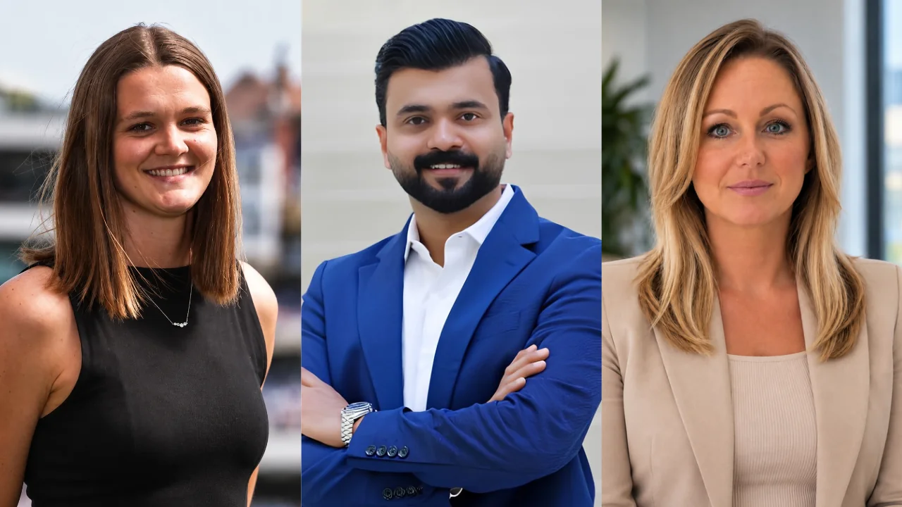 Composite image featuring Lucy Walliker on the left, Prabhakaran Thanraj in the centre, and Justine Kebby on the right.
