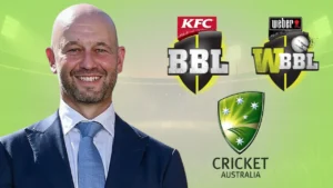 Cricket Australia CEO Todd Greenberg featured alongside Cricket Australia, Big Bash League (BBL) and Women's Big Bash League (WBBL) logos.