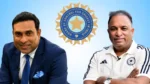 VVS Laxman and BCCI Secretary Devajit Saikia featured alongside the Board of Control for Cricket in India (BCCI) logo in a cricket news graphic.